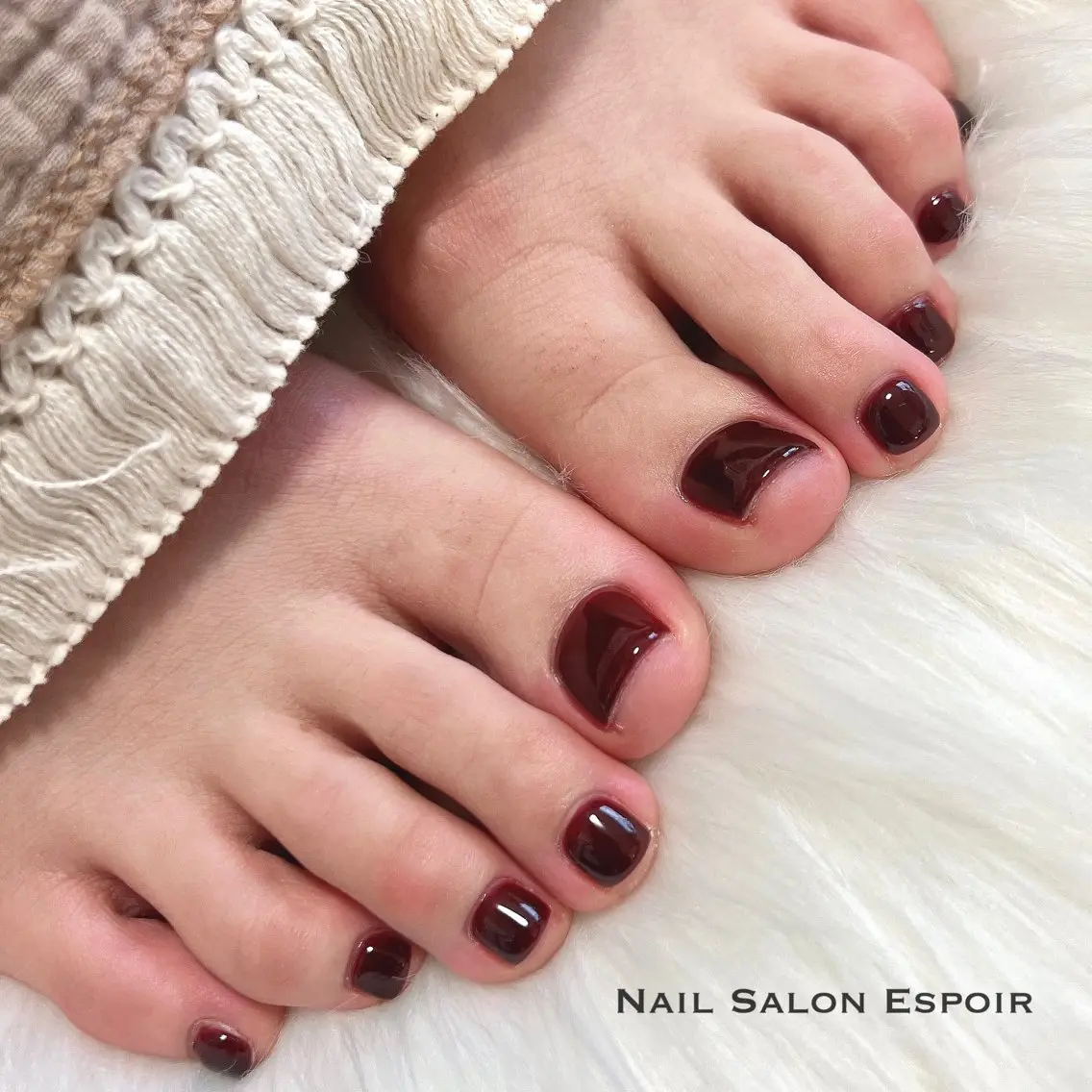 ネイル ボルドー フットネイル フットネイル Nail Salon Espoirのネイルデザイン