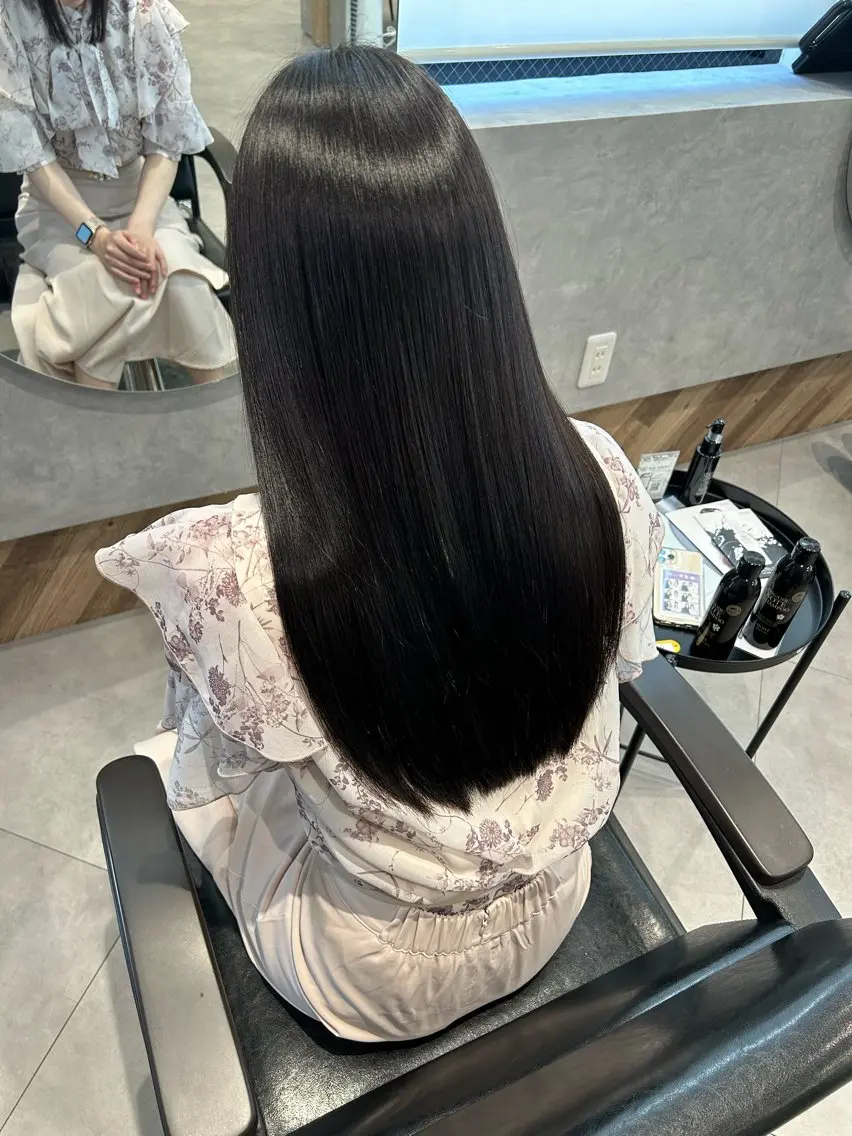 ロング 髪質改善 トリートメント カット トリートメント 柴田樹/大人可愛い 艶髪カラー/髪質改善のヘアスタイル