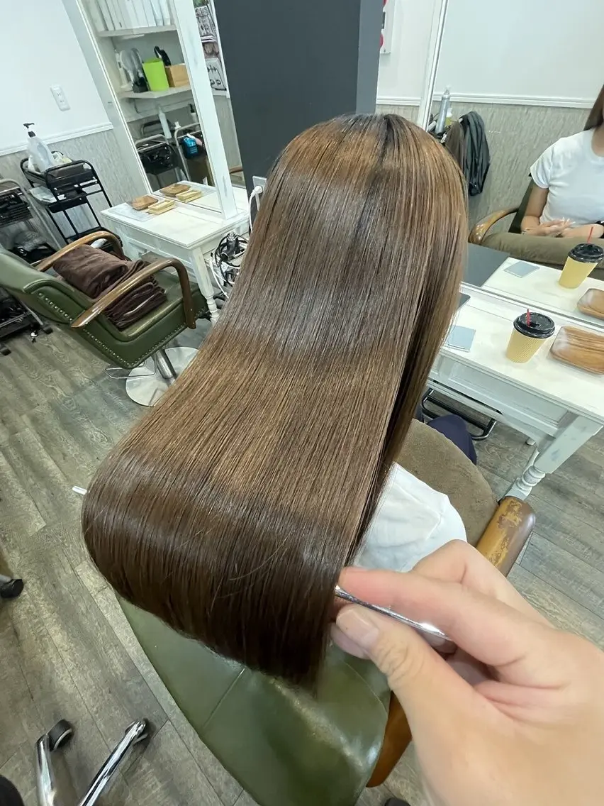 ロング 縮毛矯正 岩間 渉のヘアスタイル