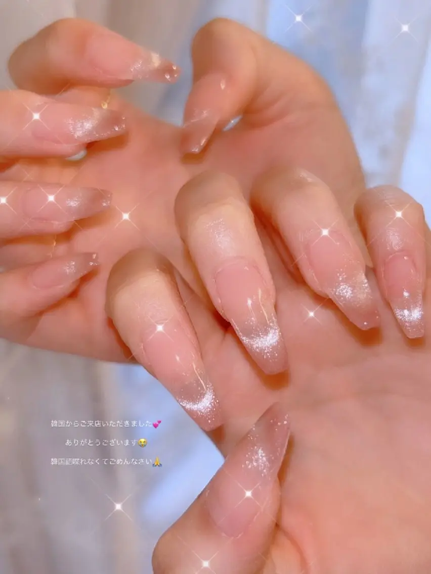 ネイル 長さ出し ジェルネイル 韓国ネイル マグネットネイル ニュアンスネイル ハンドネイル I LOVE ME NAIL.。.:*♡のネイルデザイン