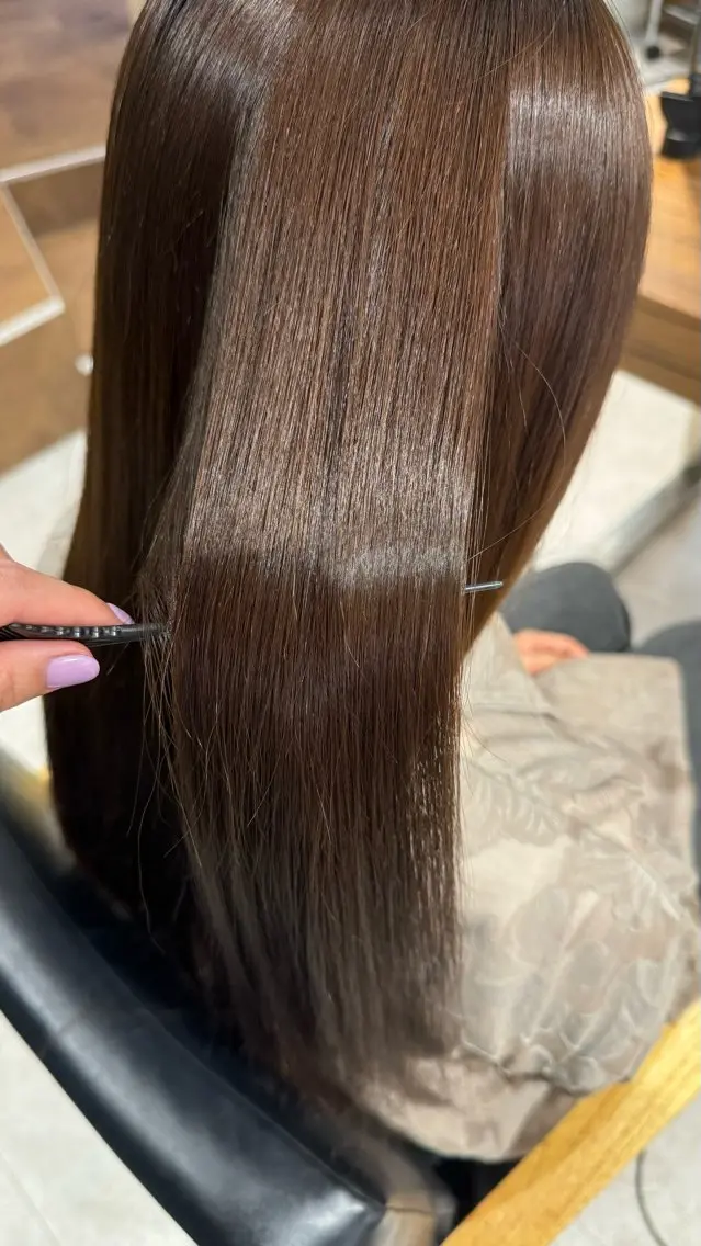 ロング 縮毛矯正 カット 縮毛矯正 トリートメント 優梨💞 /透明感カラーのヘアスタイル