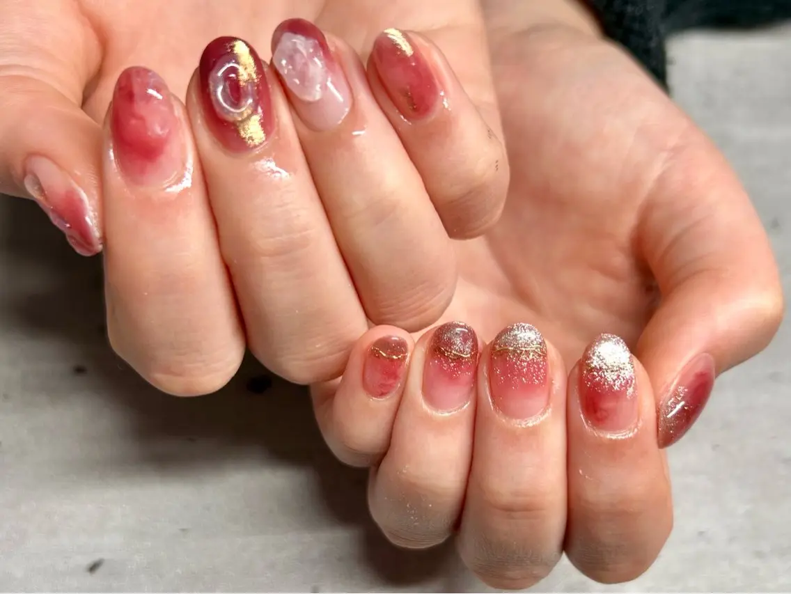 ネイル 持ち込み ニュアンスネイル joieange MEGUMIのネイルデザイン