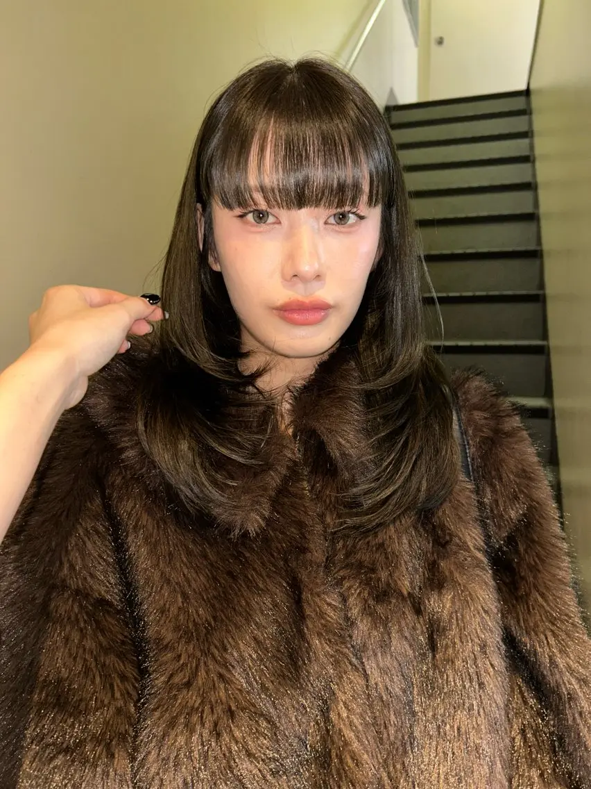 セミロング カラー ブリーチ ダブルカラー グレージュ ブリーチなしカラー カット ヘアカラー トリートメント ☕️結【suii.】 ボブ/ヘアセット☕️のヘアスタイル