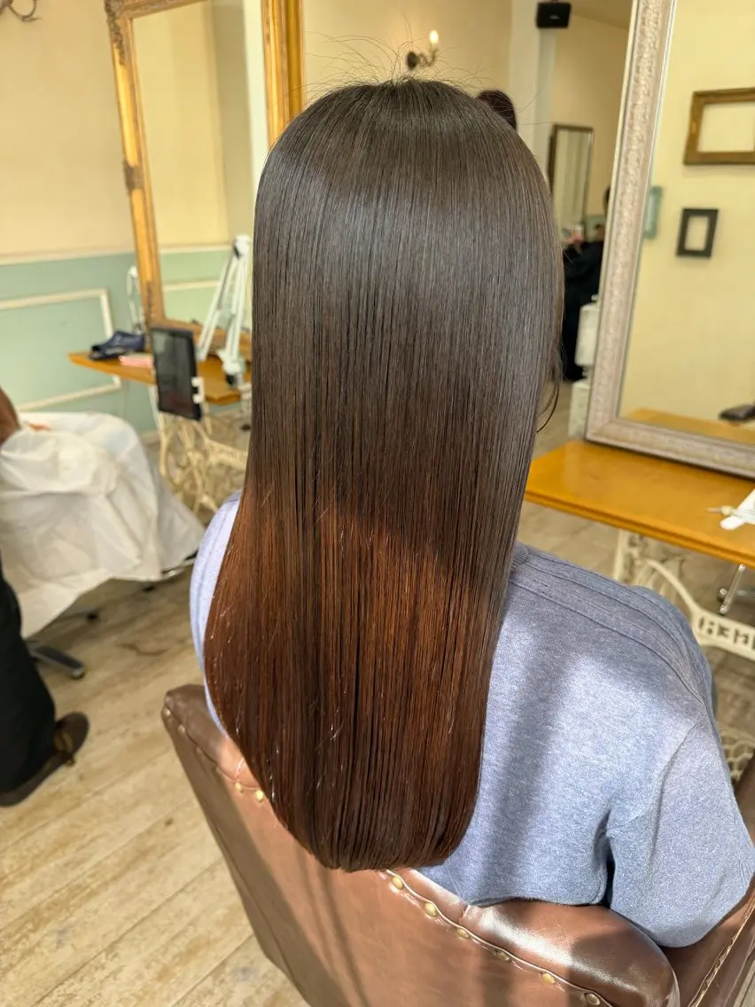 ロング カラー 髪質改善 レイヤーカット ロング カット ヘアカラー 縮毛矯正 トリートメント 新越谷noble店長 松本拓也▶◀*.のヘアスタイル