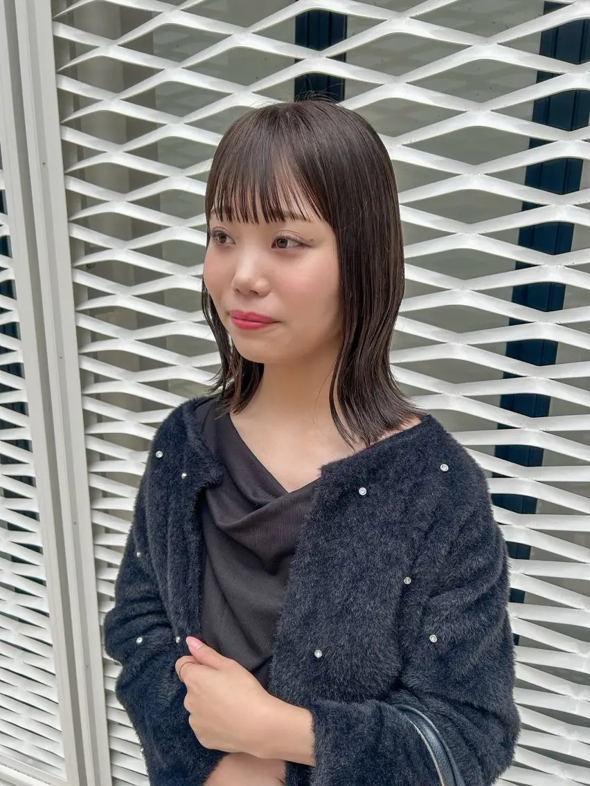 ミディアム カラー ヘアアレンジ カット ヘアカラー トリートメント yuka .のヘアスタイル