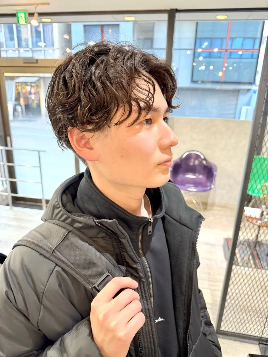 メンズ カット パーマ 米元 春奈のヘアスタイル