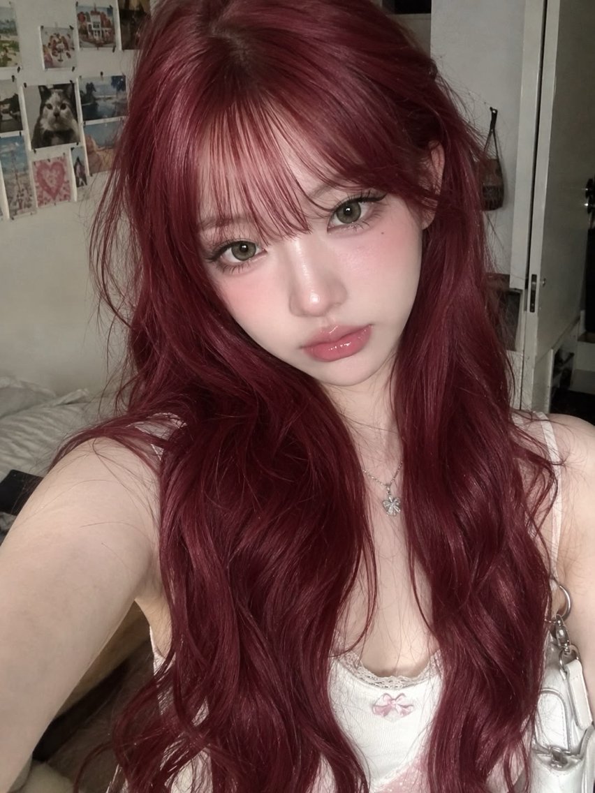 ロング カラー カット ヘアカラー トリートメント ヘアセット 暖色カラー✨韓国 レイヤーkanatoのヘアスタイル