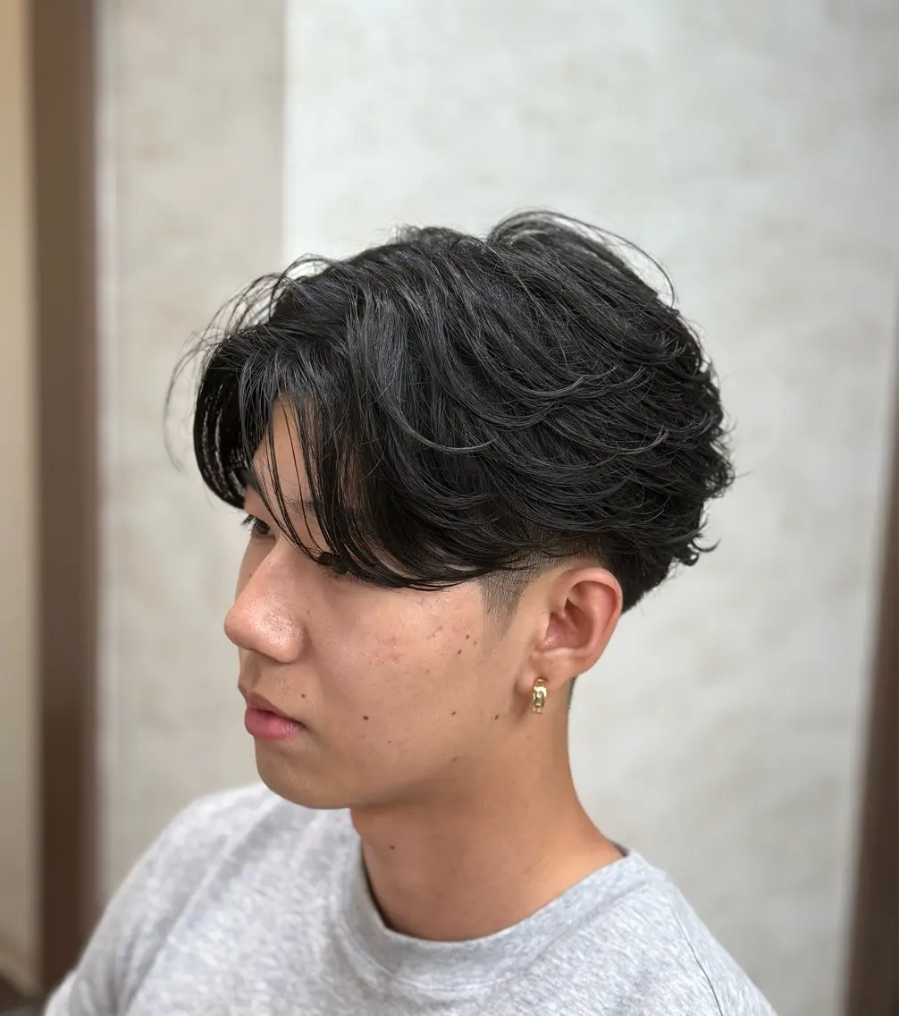 ショート パーマ メンズ ショートヘア カット パーマ フルハタヒロト 六本木理容師のヘアスタイル