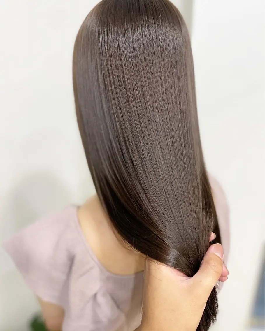 ロング カラー カット ヘアカラー トリートメント 顔まわりレイヤー× 韓国ヘアオタベシンヤのヘアスタイル
