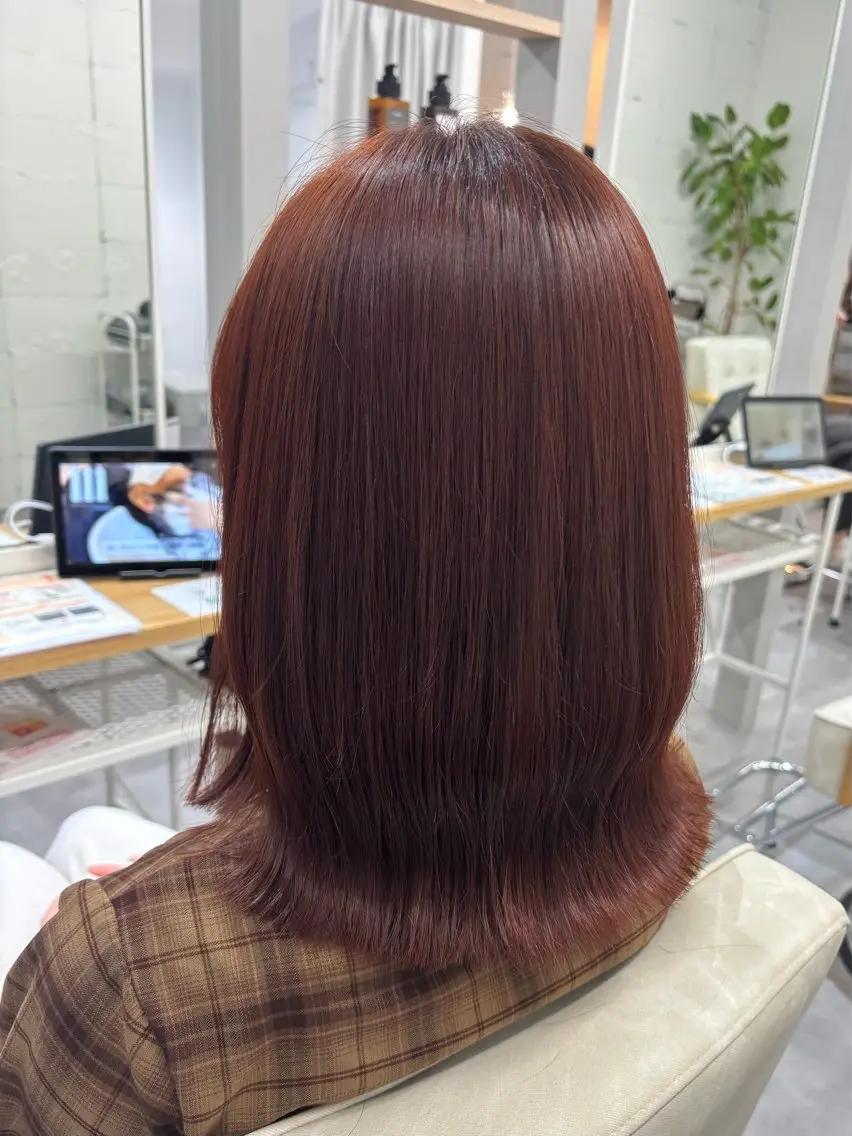 ミディアム カラー ブラウンカラー 椎名 紗愛のヘアスタイル