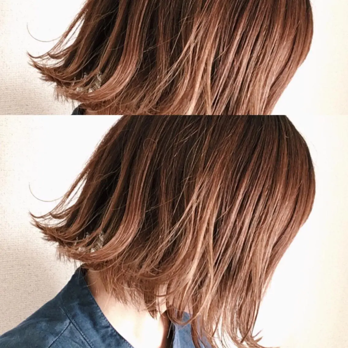 ミディアム カラー RINA🧤 デザインとボブのヘアスタイル