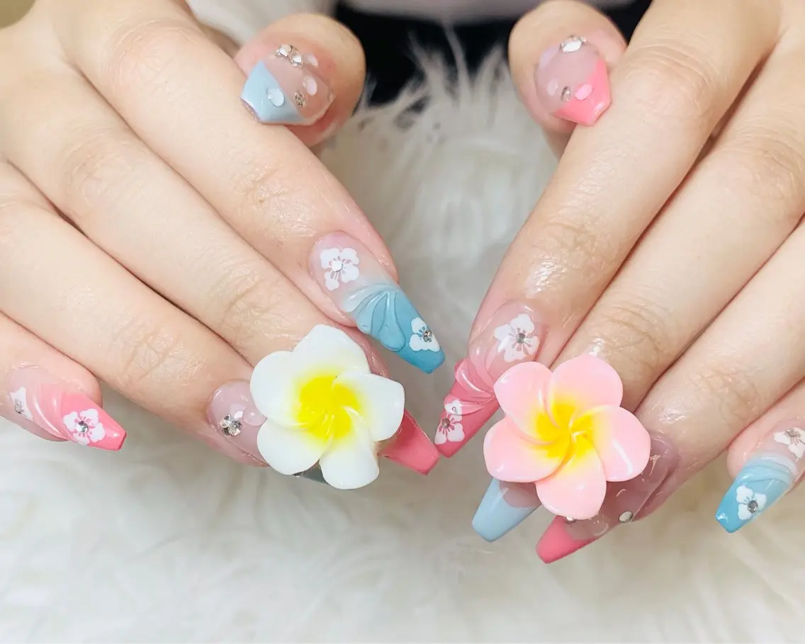 ネイル チークネイル 長さ出し フットネイル 韓国ネイル マグネットネイル ハンドネイル ハンドケア AN NAIL _HOAのネイルデザイン