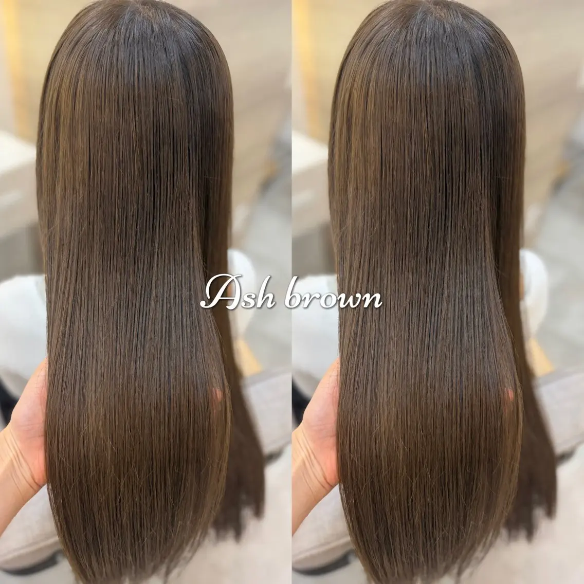 ロング アッシュ アッシュブラウン カット ヘアカラー トリートメント lovis🧸ゆうあ 🧸/透明感カラーのヘアスタイル