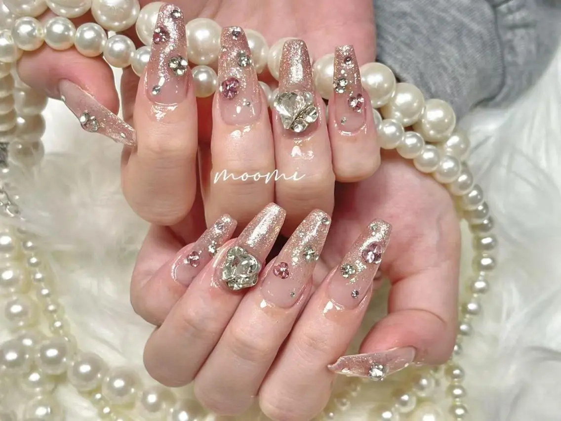 ネイル 長さ出し ジェルネイル グラデーション 韓国ネイル マグネットネイル moomi nail スカルプ専門のネイルデザイン