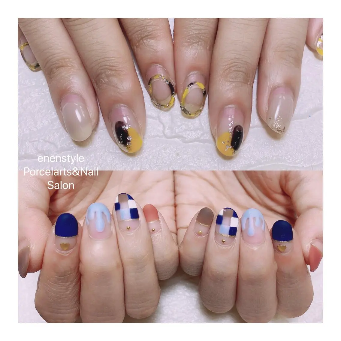 ミディアム ネイル ハンドネイル 🐾enen style 🐾のネイルデザイン