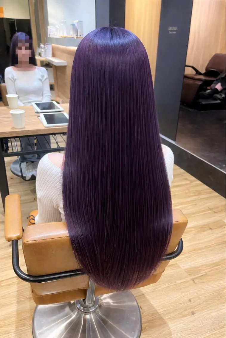 ロング カラー ディープパープル パープルカラー ヘアカラー 💖トレンド春夏 カラー💖FUTAのヘアスタイル