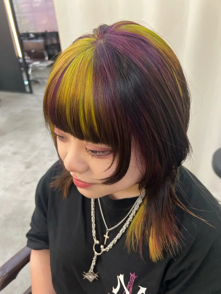 ミディアム カラー カット ヘアカラー 圧倒的デザイン力 店長🎨RENAのヘアスタイル