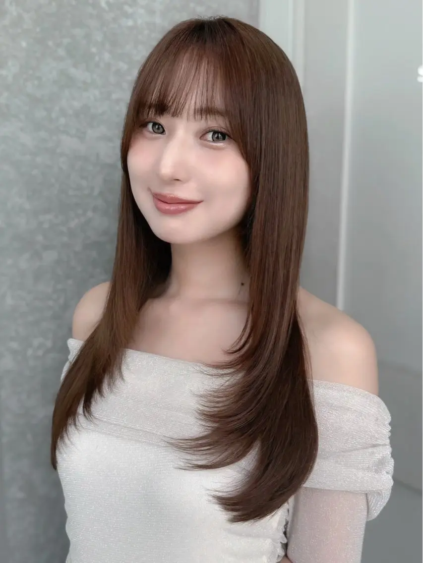 ロング カット 縮毛矯正 トリートメント 久米 春輝のヘアスタイル