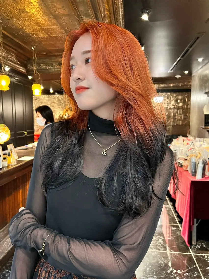 ロング カラー カット ヘアカラー 圧倒的デザイン力 店長🎨RENAのヘアスタイル
