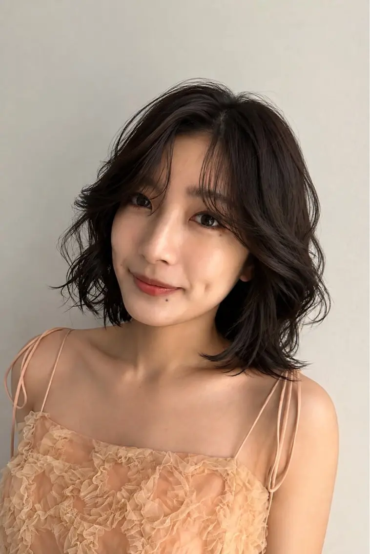 ミディアム カラー ボブ 顔周りカット レイヤーカット カット ヘアカラー 木下 泰乙のヘアスタイル
