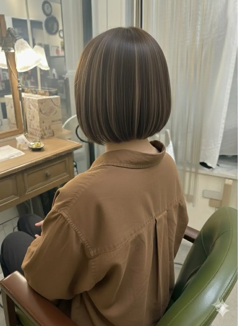 ミディアム ハイライト ヘアカラー 新宿御苑/艶髪カラー 髪質改善/山口のヘアスタイル