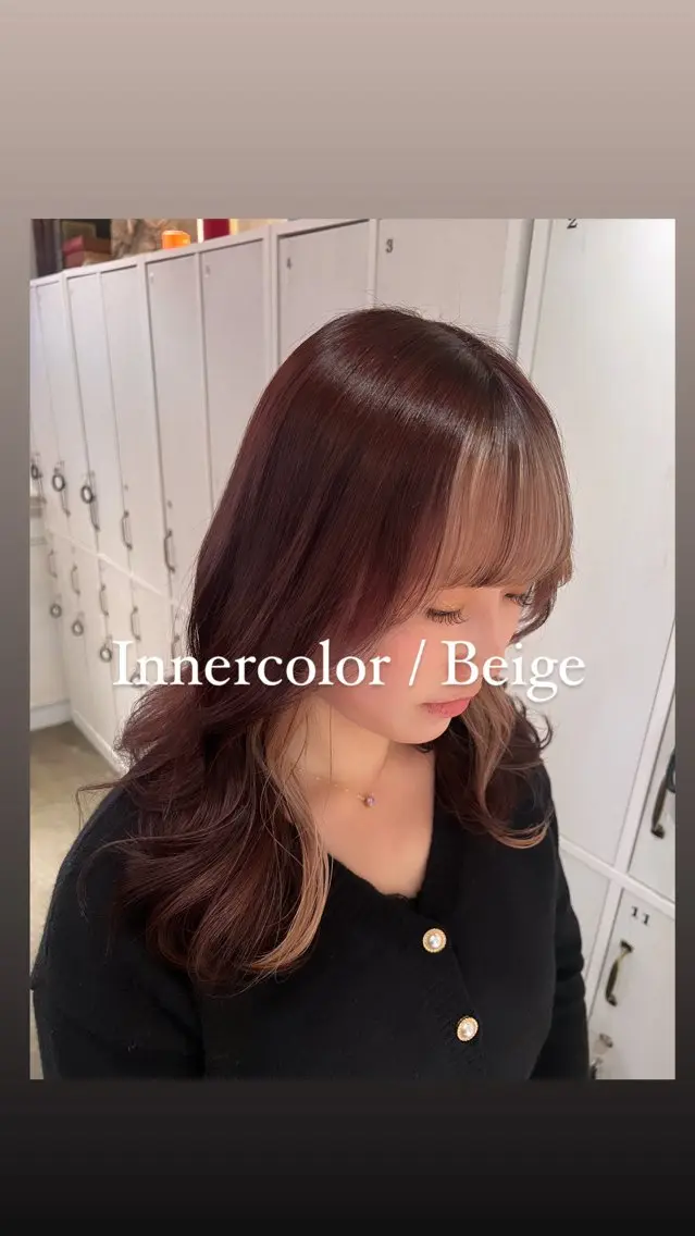 セミロング カラー ベージュカラー ブリーチ ケアブリーチ インナーカラー カット ヘアカラー トリートメント ハイライト/インナー /ブリーチ/レイヤーのヘアスタイル