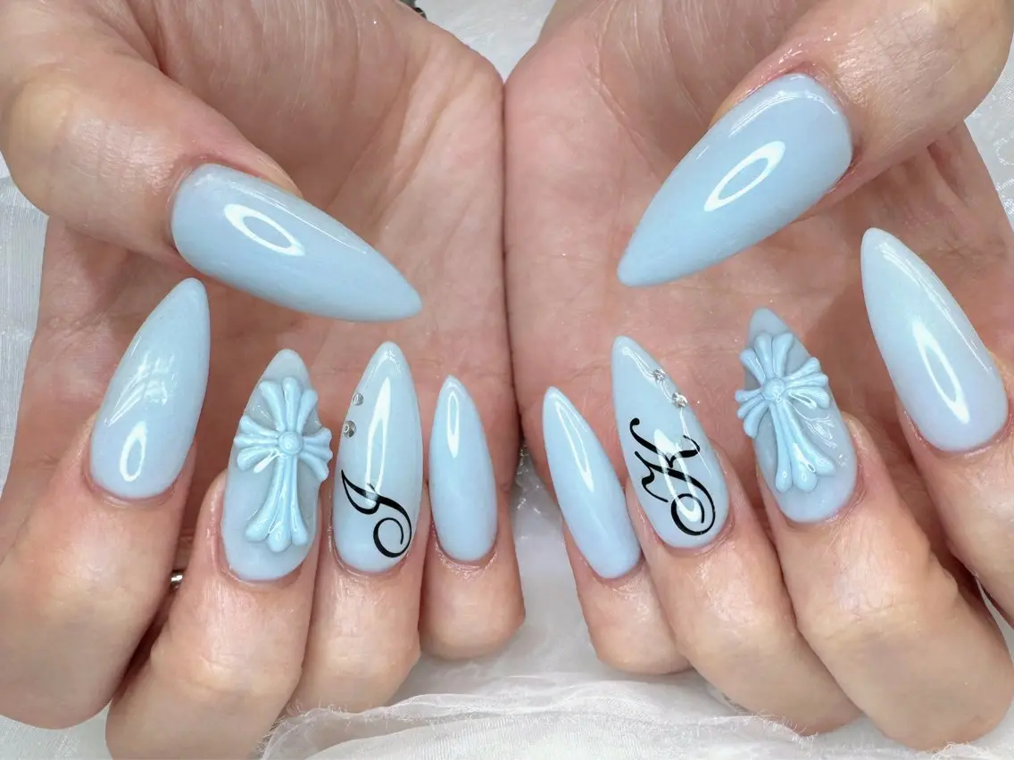 ネイル アートネイル ブルー ワンカラーネイル シンプルネイル ハンドネイル cherie nailのネイルデザイン