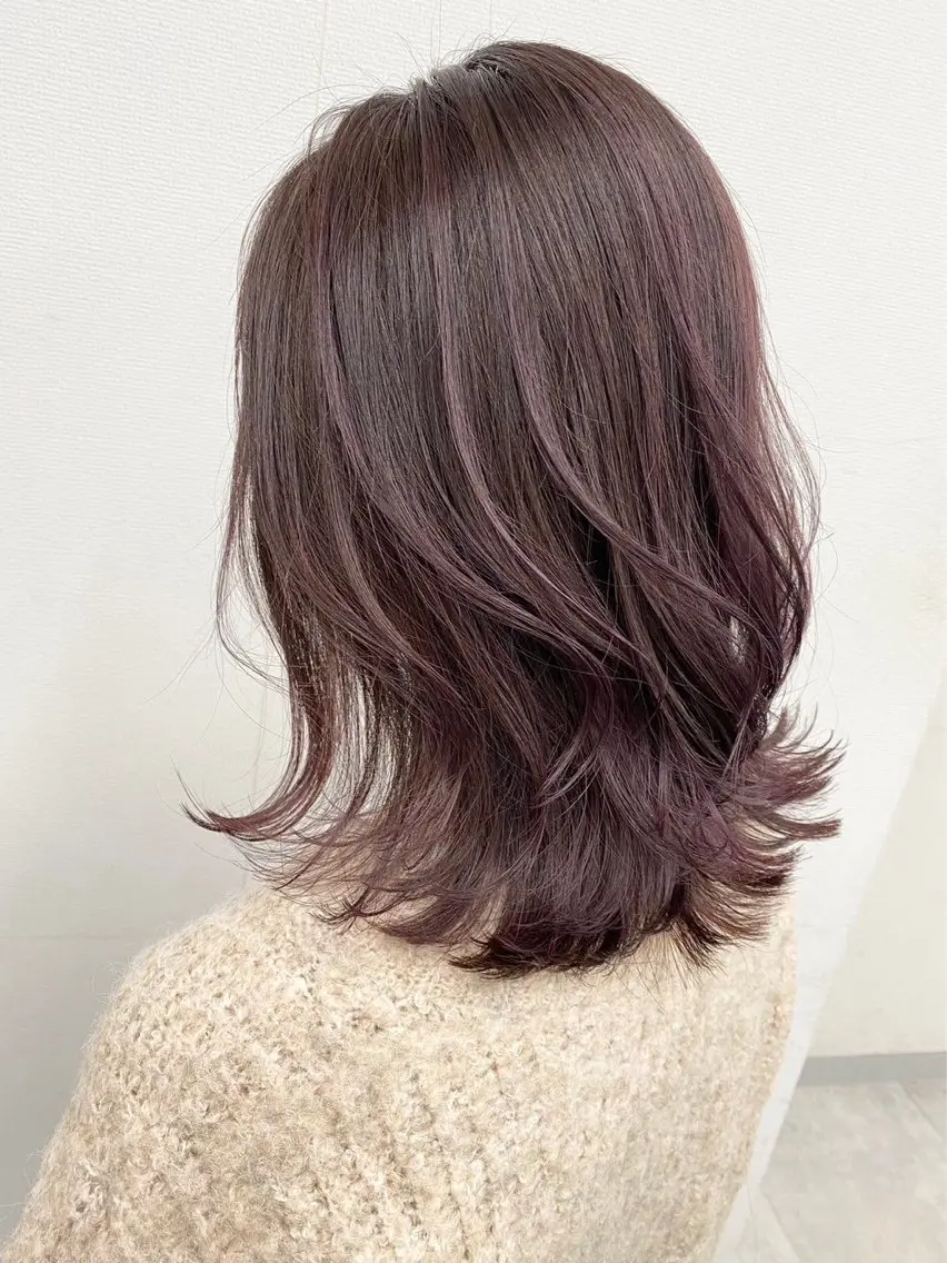 ミディアム レイヤーカット カット ヘアカラー トリートメント 2ヵ月先までまとまる レイヤー🫧若葉🪞のヘアスタイル