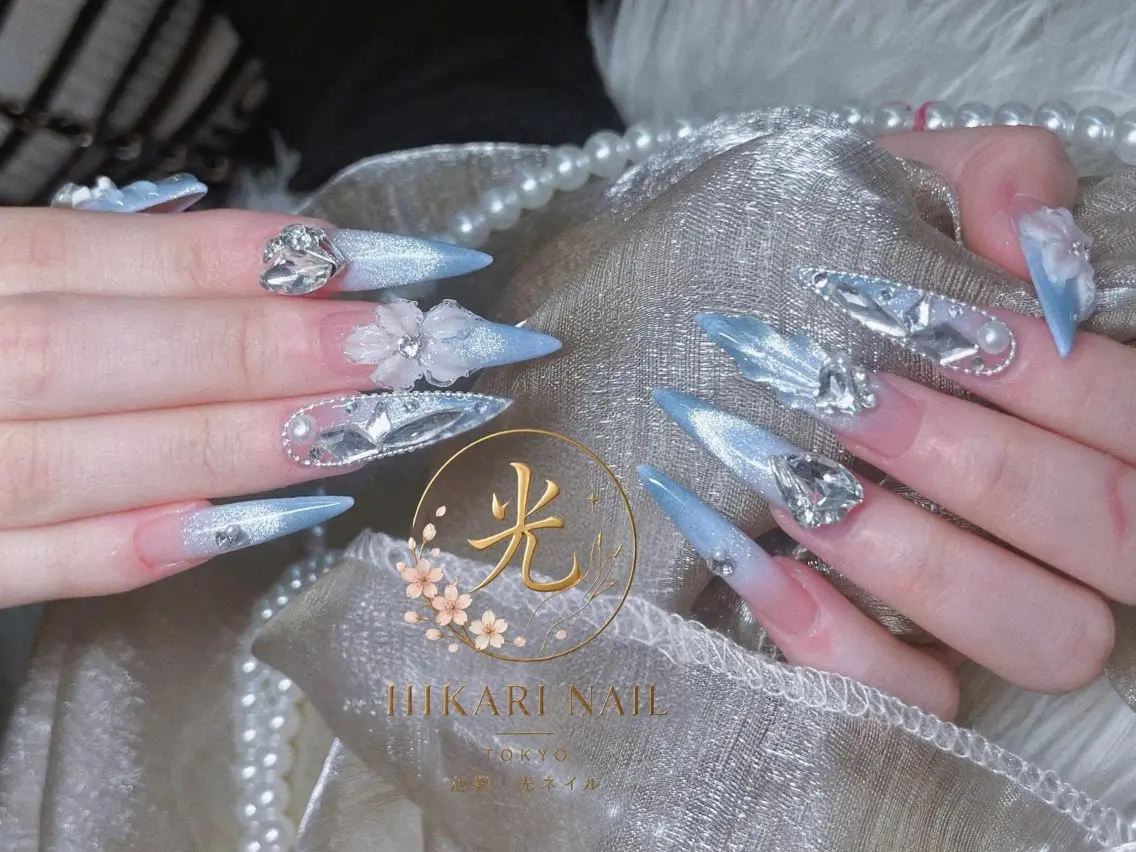 ネイル チークネイル 長さ出し フレンチネイル ガーリー ハロウィン ハンドネイル HikariNail Ikebukuroのネイルデザイン