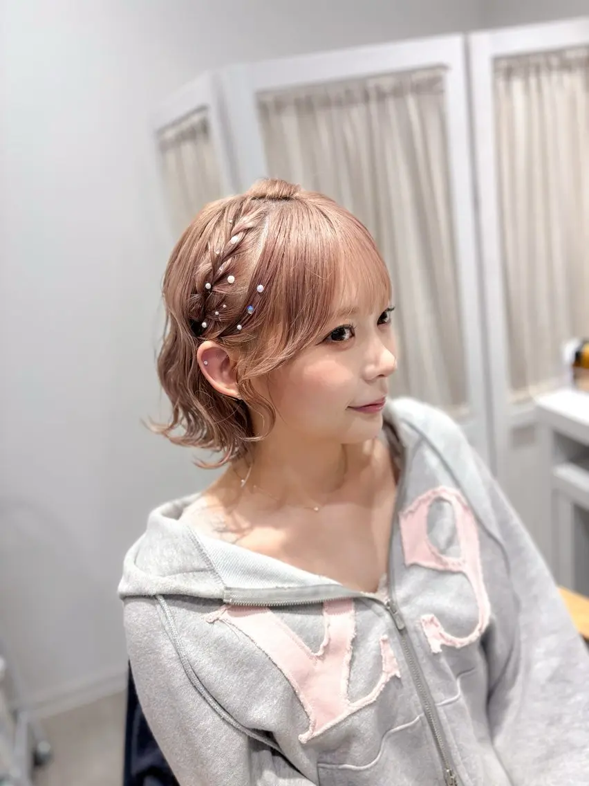 ミディアム ヘアアレンジ ヘアセット ⭐︎moe 【ヘアセット🧸】のヘアスタイル