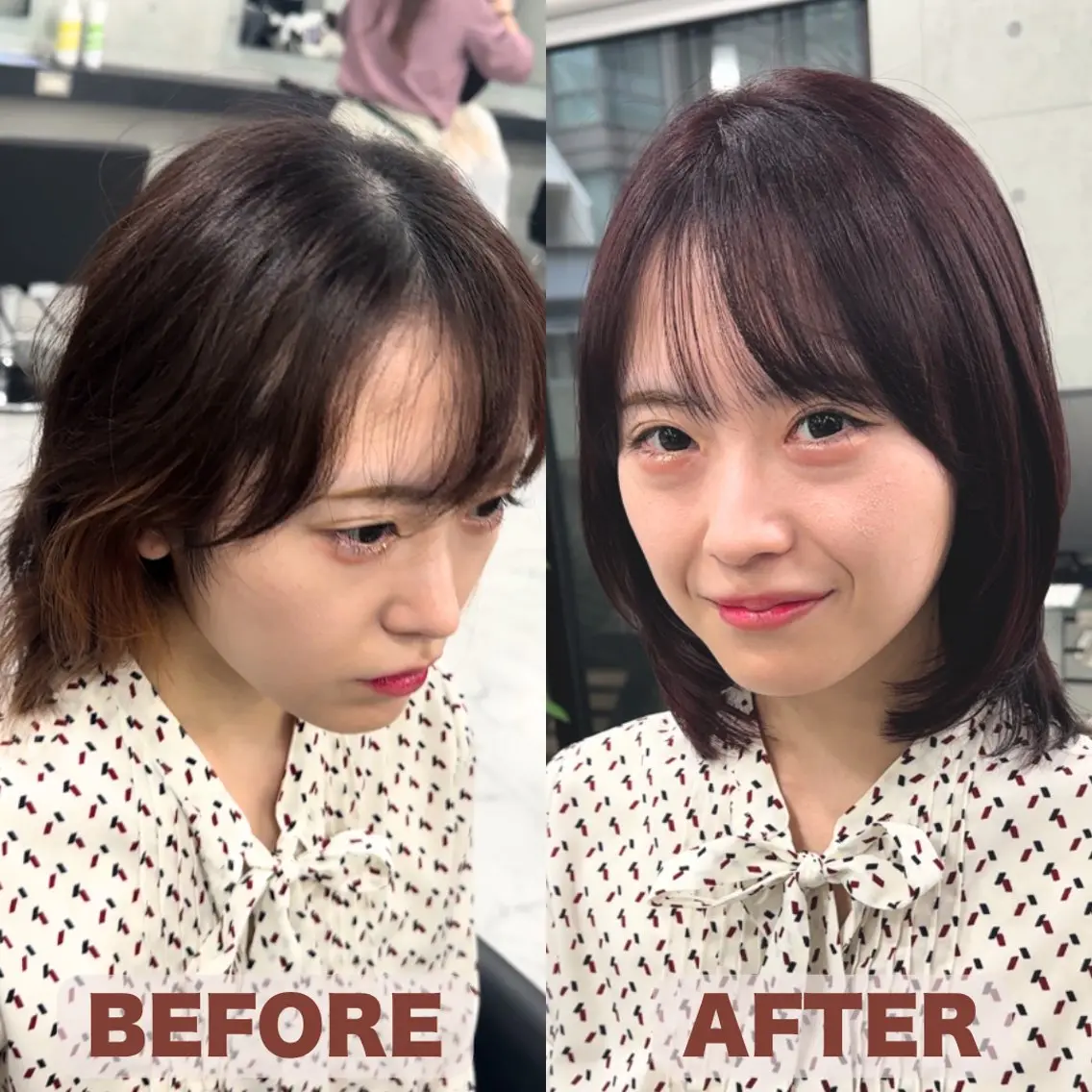 ミディアム カット ヘアカラー Endearing 銀座/レイヤーカットのヘアスタイル