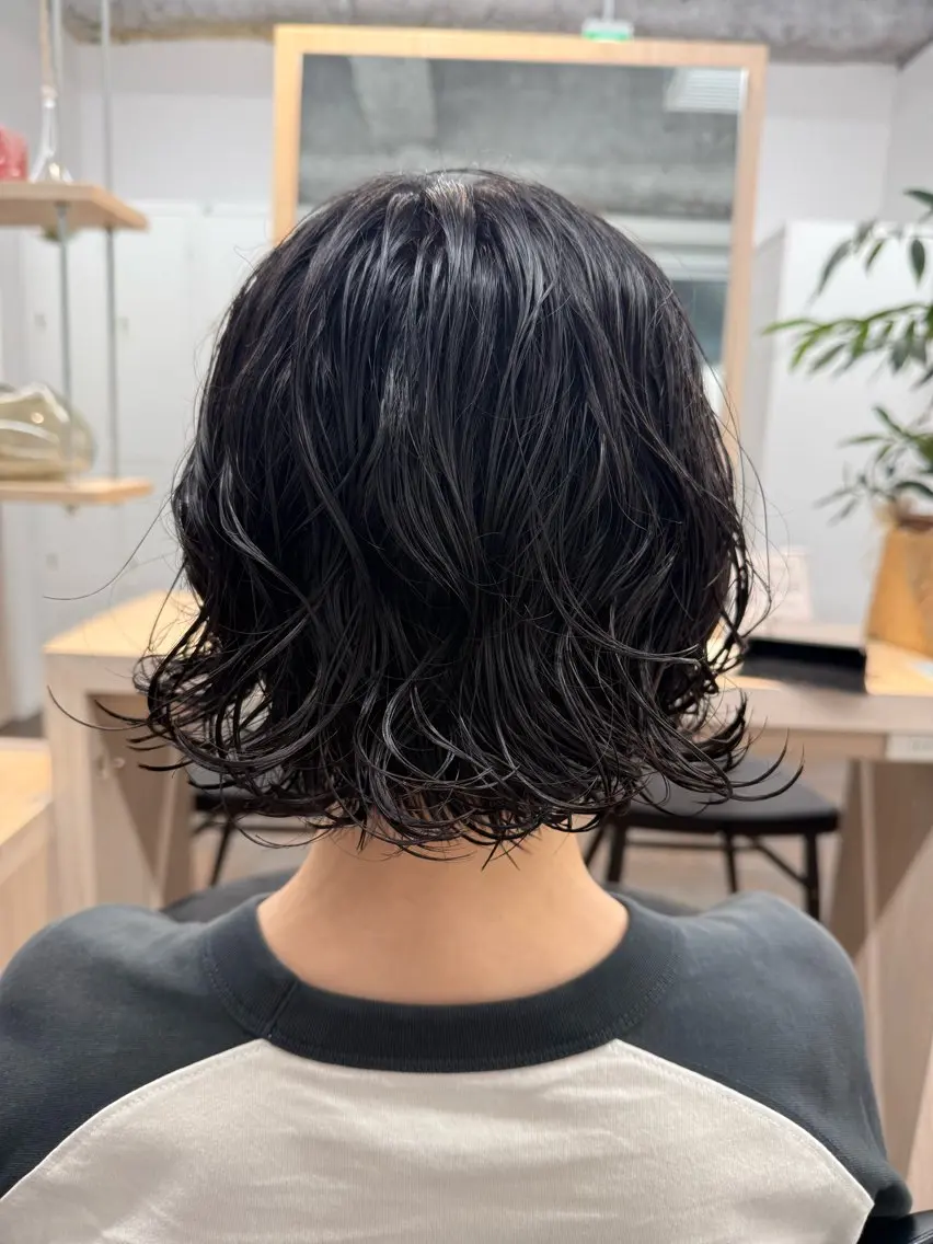 ミディアム カット パーマ トリートメント miwa/ボブパーマ /モードボブのヘアスタイル