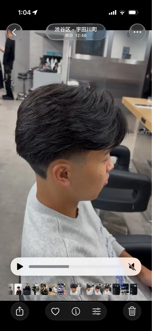 ショート パーマ メンズ フェードカット フェザーパーマ メンズパーマ カット パーマ メンズパーマカット 達人/涼のヘアスタイル