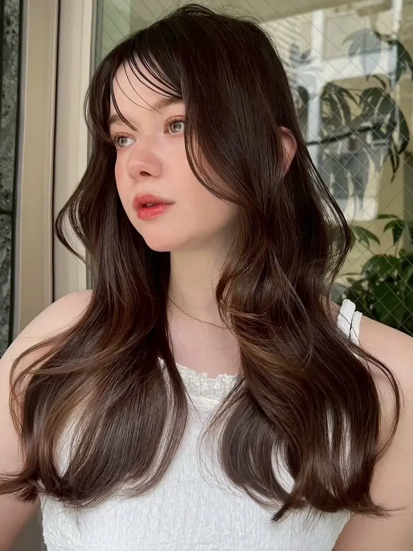 ロング 顔周りカット レイヤーカット 盛れるレイヤーカット jilblanカホのヘアスタイル