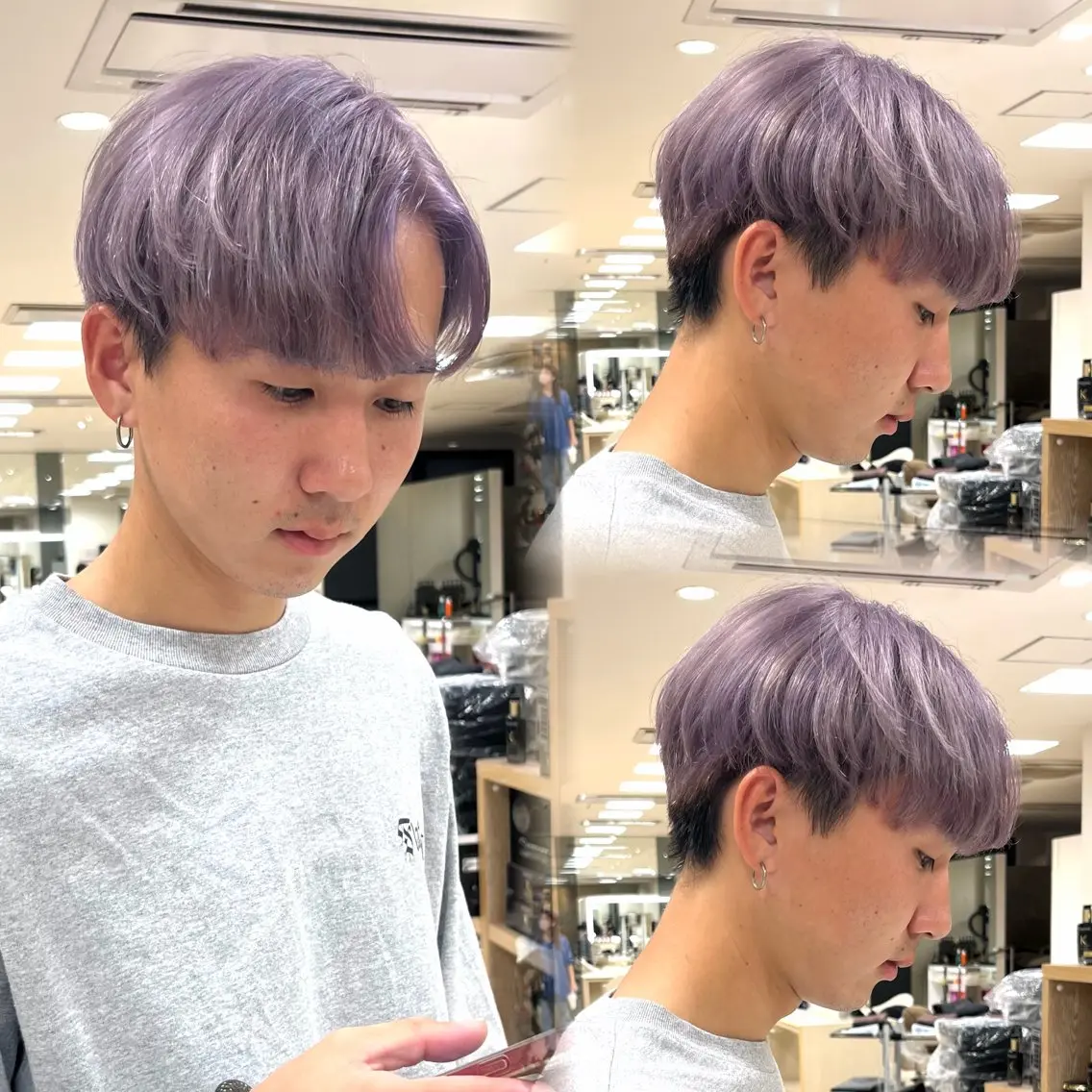ショート カラー メンズ カット ヘアカラー トリートメント 暖色/ブリーチカラー 🎀 M i k uのヘアスタイル