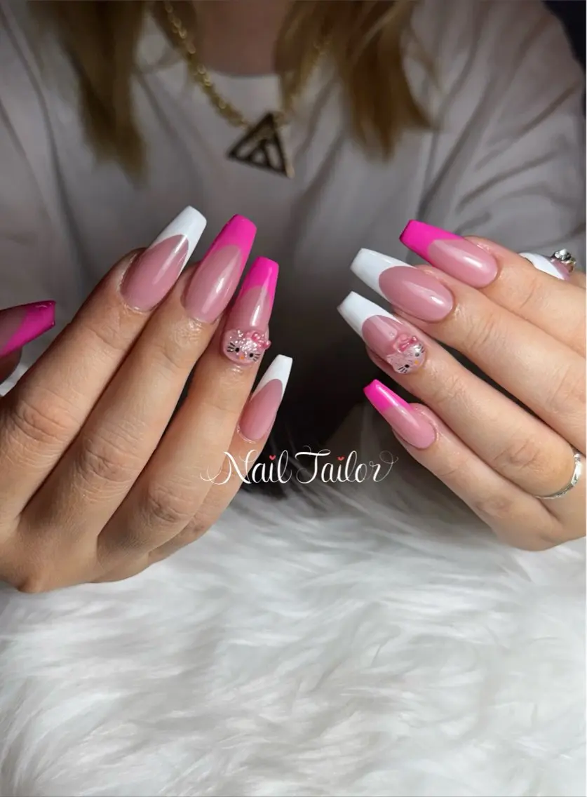 ネイル 長さ出し フレンチネイル ロングネイル ピンク スカルプネイル ハンドネイル NailTailor ネイルテイラーのネイルデザイン