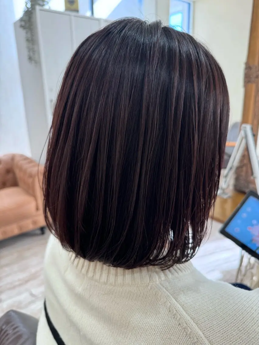 ミディアム カラー ボブレイヤー ボブ 髪質改善 レイヤーカット トリートメント カット ヘアカラー トリートメント 新越谷noble店長 松本拓也▶◀*.のヘアスタイル
