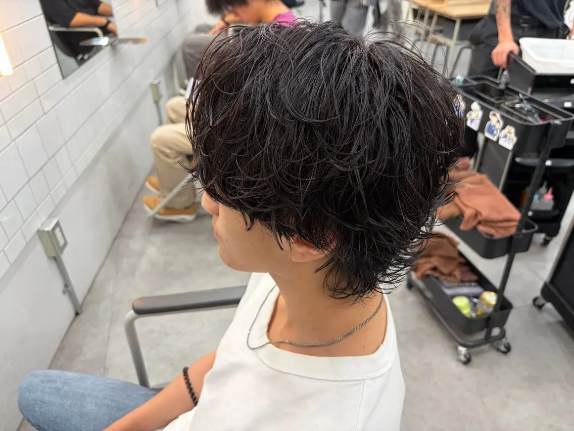 ミディアム パーマ カット パーマ メンズパーマ外屋敷 航のヘアスタイル