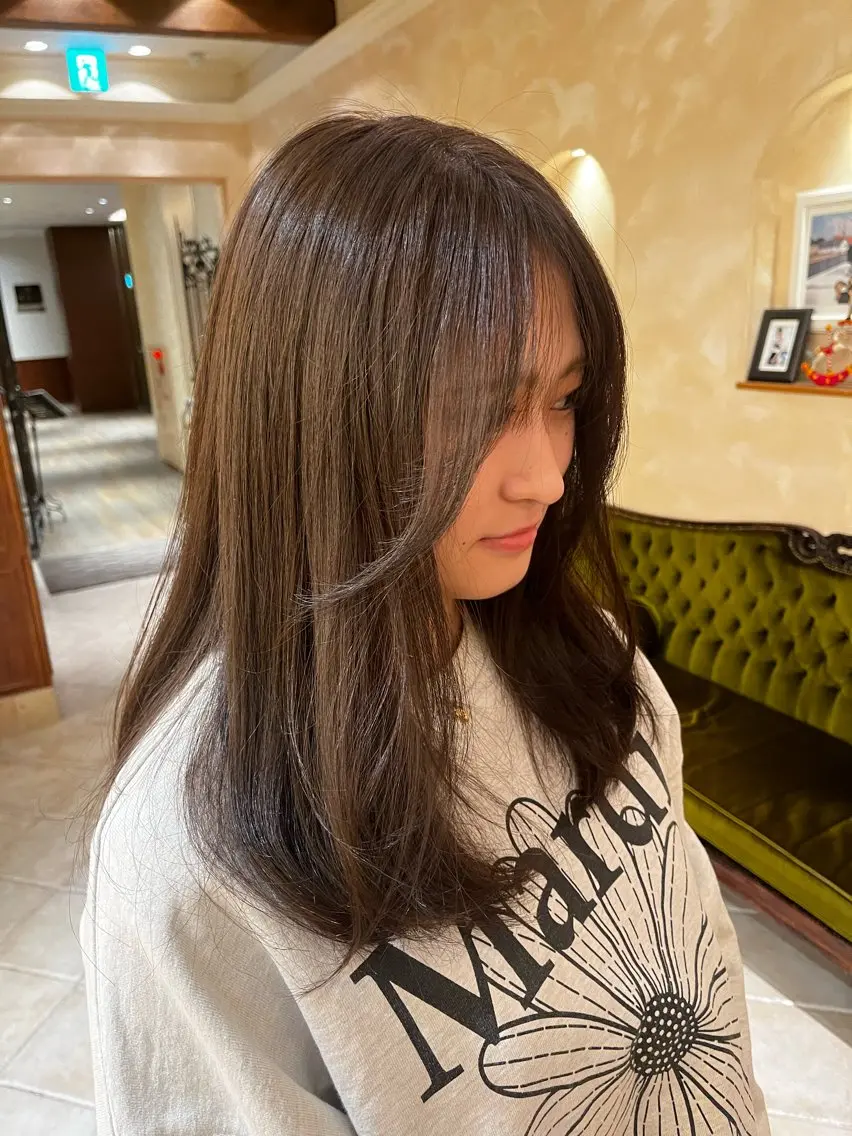 セミロング カラー 田内満里奈 /ショートカットのヘアスタイル