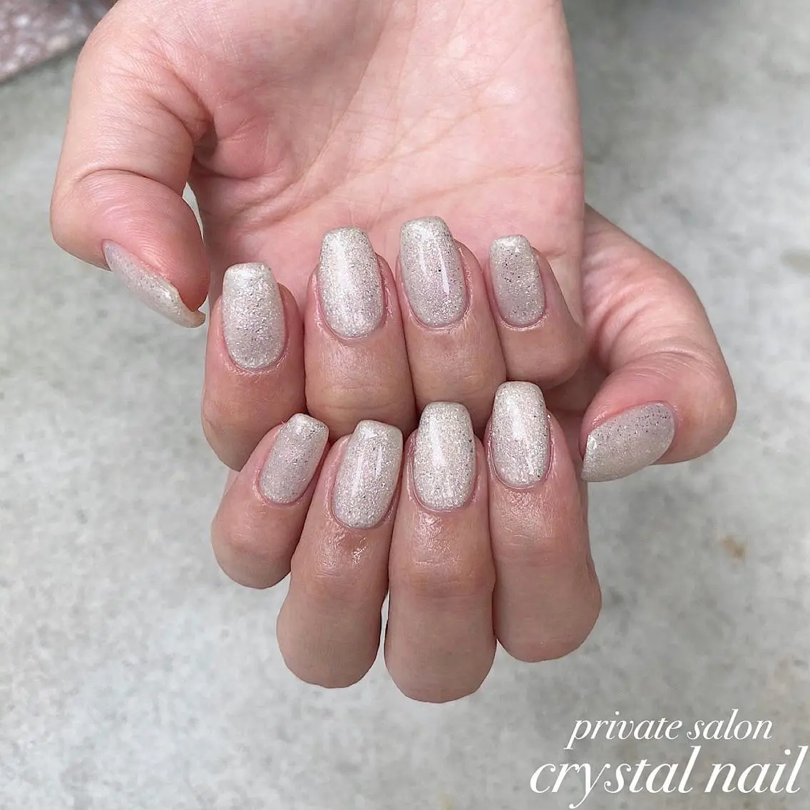 ネイル ホワイト Crystal Nailのネイルデザイン