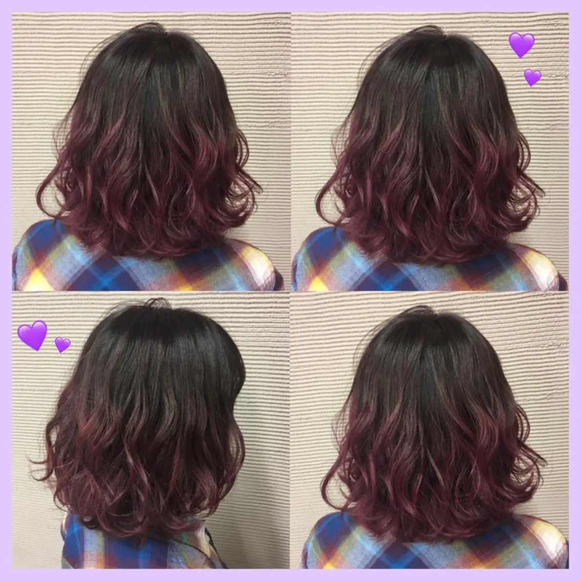 ミディアム カラー ブリーチ ハイライトカラー ピンクカラー ピンクパープル パープルカラー 韓国ヘア得意❤︎森澤 悠佳のヘアスタイル