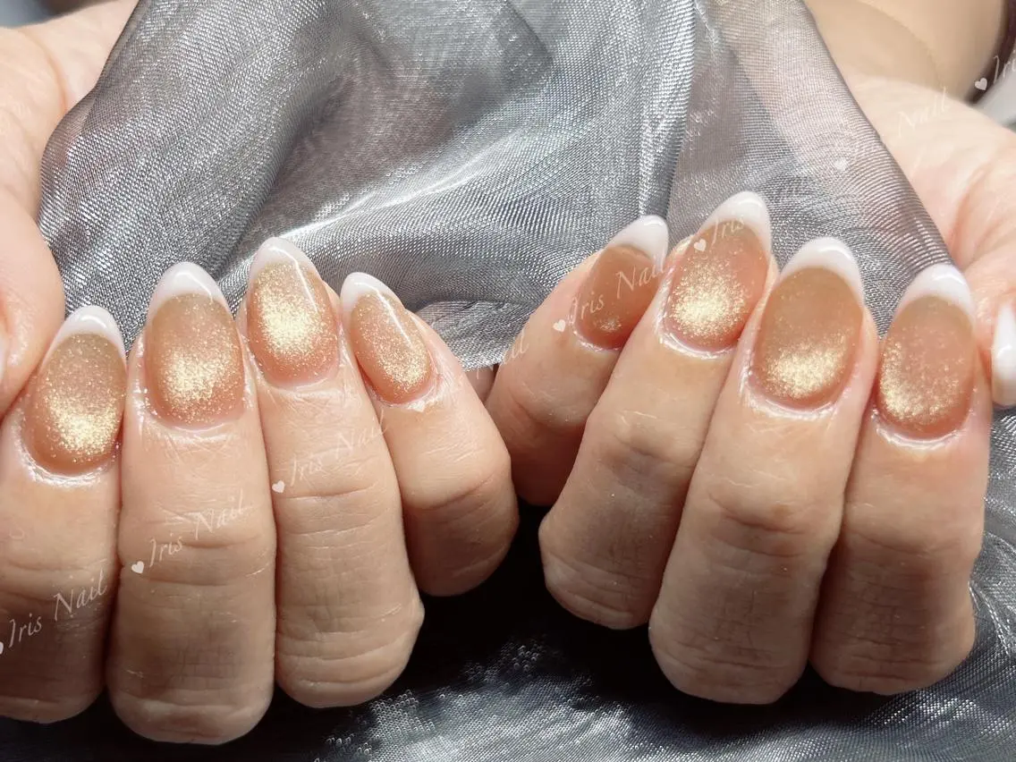 ネイル フレンチネイル マグネットネイル マグネットフレンチ ハンドネイル ハンドケア 🍒IRIS Nail🌸のネイルデザイン