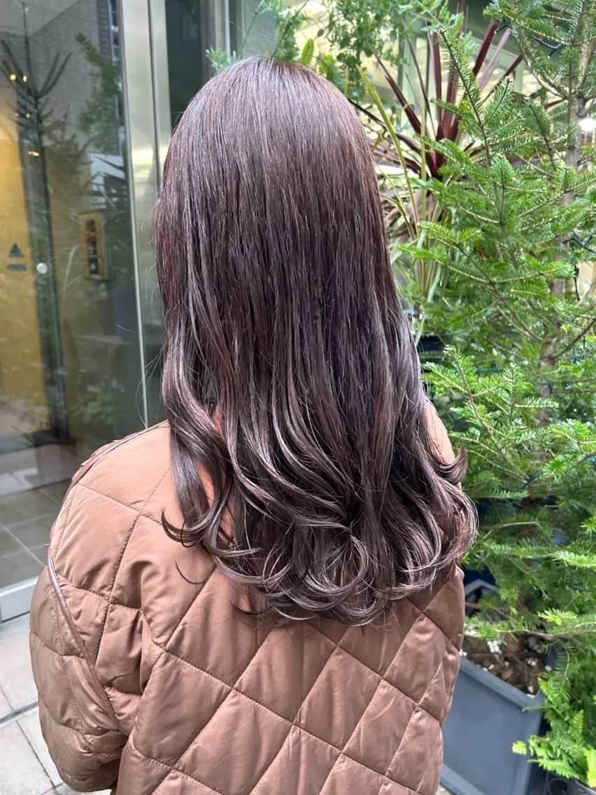 ミディアム カラー ブリーチ パープルカラー シルバー カット ヘアカラー トリートメント HIROKI ”博多 /ボブのヘアスタイル