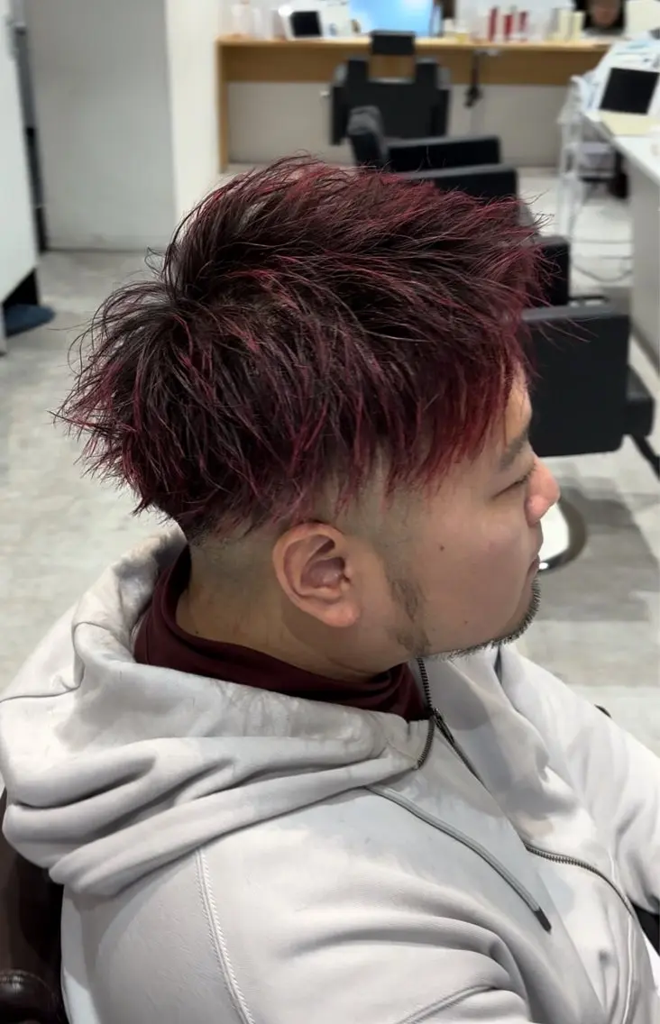 ショート カラー メンズ アップバング メンズメッシュ メッシュ ショートヘア 森 駿太のヘアスタイル
