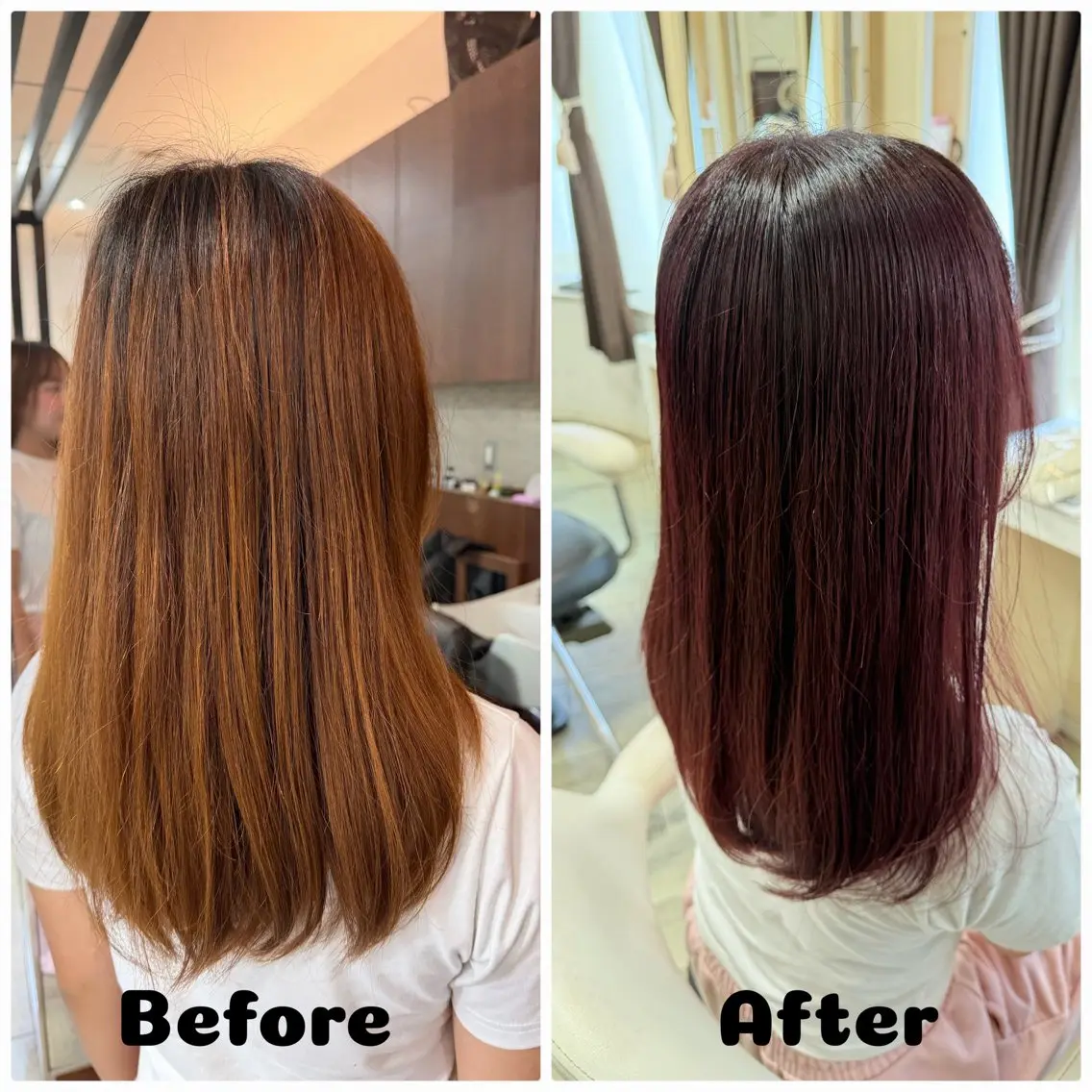 ロング カラー ピンクカラー カット ヘアカラー 宮田 かやののヘアスタイル