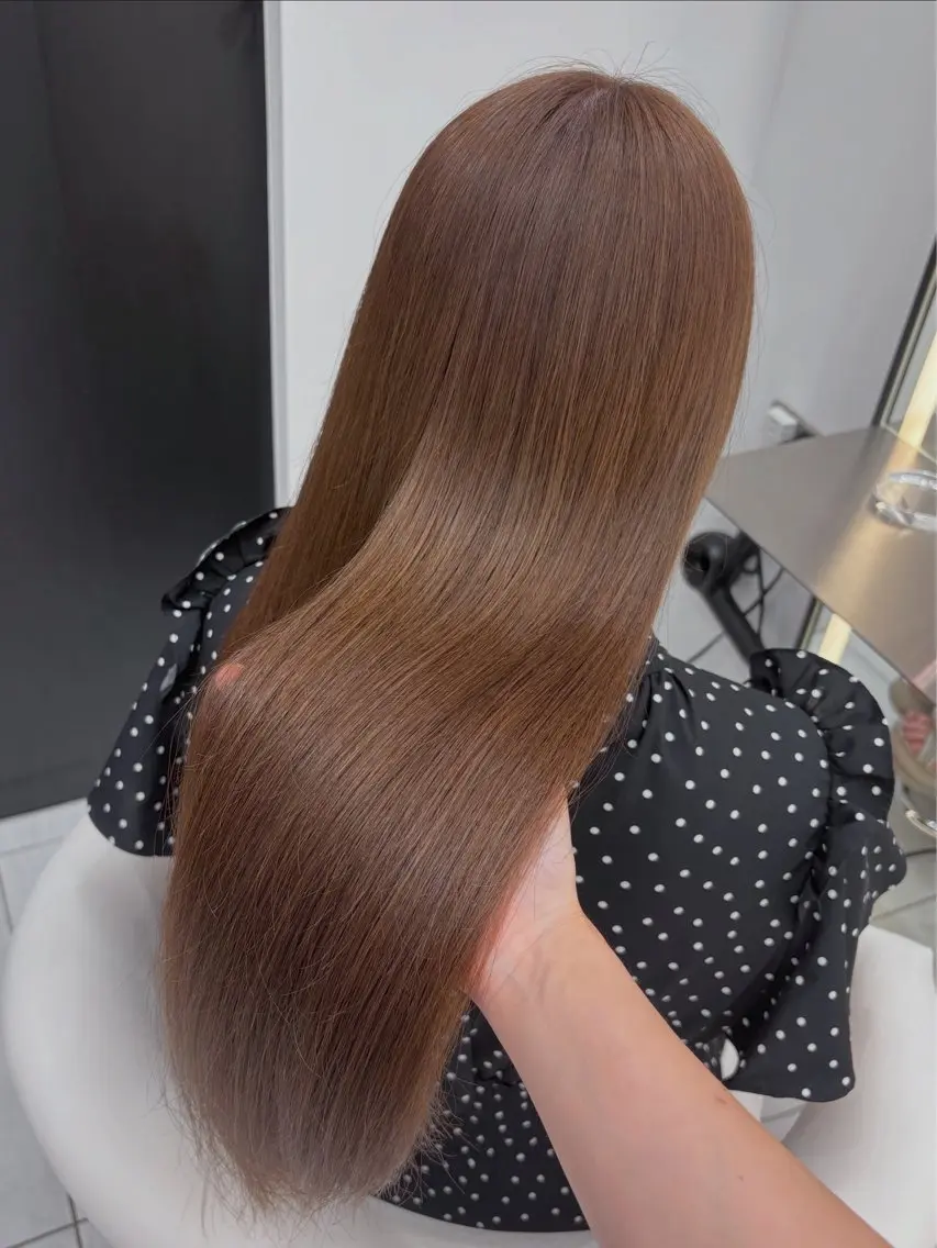 ロング カラー カット ヘアカラー トリートメント 新宿/韓国ヘア 中明度カラー/かやのヘアスタイル