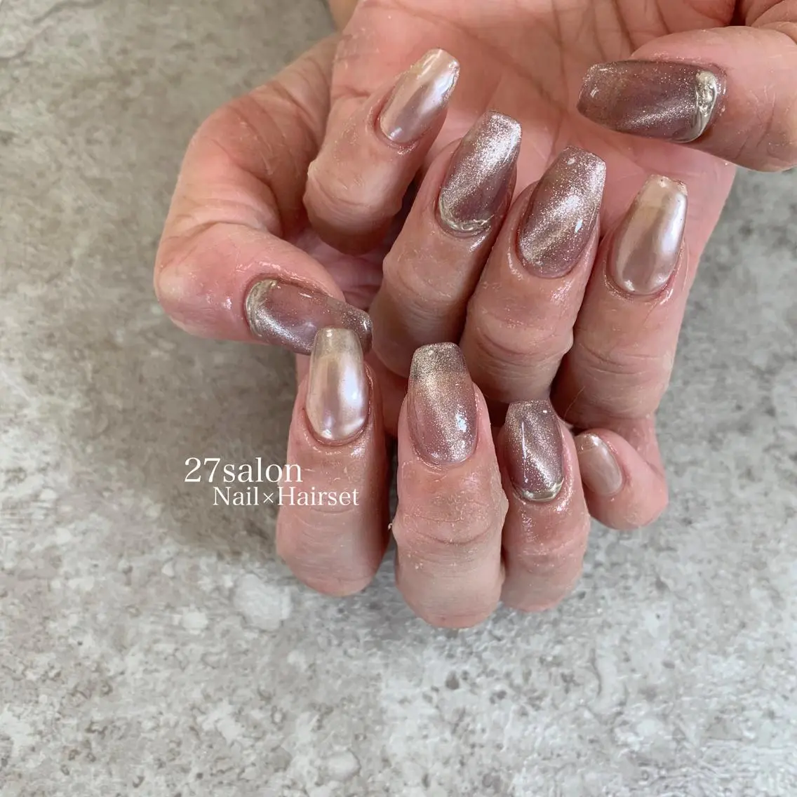 ネイル マグネットネイル ミラーネイル 27salon yuinaのネイルデザイン
