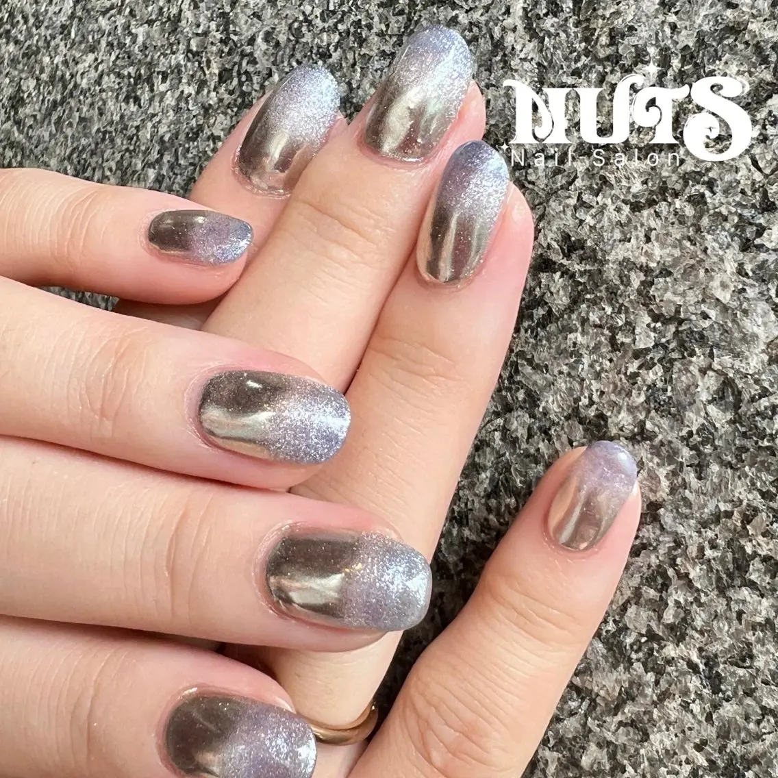 ネイル ジェルネイル ミラーネイル ニュアンスネイル パラジェル ハンドネイル 【池袋】nuts nail なつみのネイルデザイン