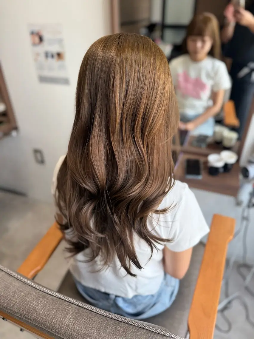 セミロング ヘアカラー トリートメント 🌺海外レイヤー /艶髪🌺舟橋瑞稀のヘアスタイル