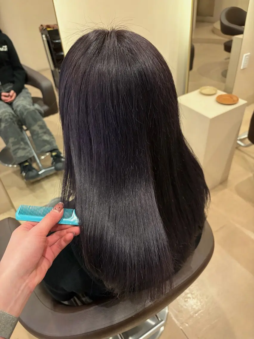 セミロング カラー ブリーチ 透明感カラー グレージュ ラベンダーカラー ラベンダーグレージュ ヘアカラー トリートメント 暖色カラー✨️ 門内 梨真のヘアスタイル